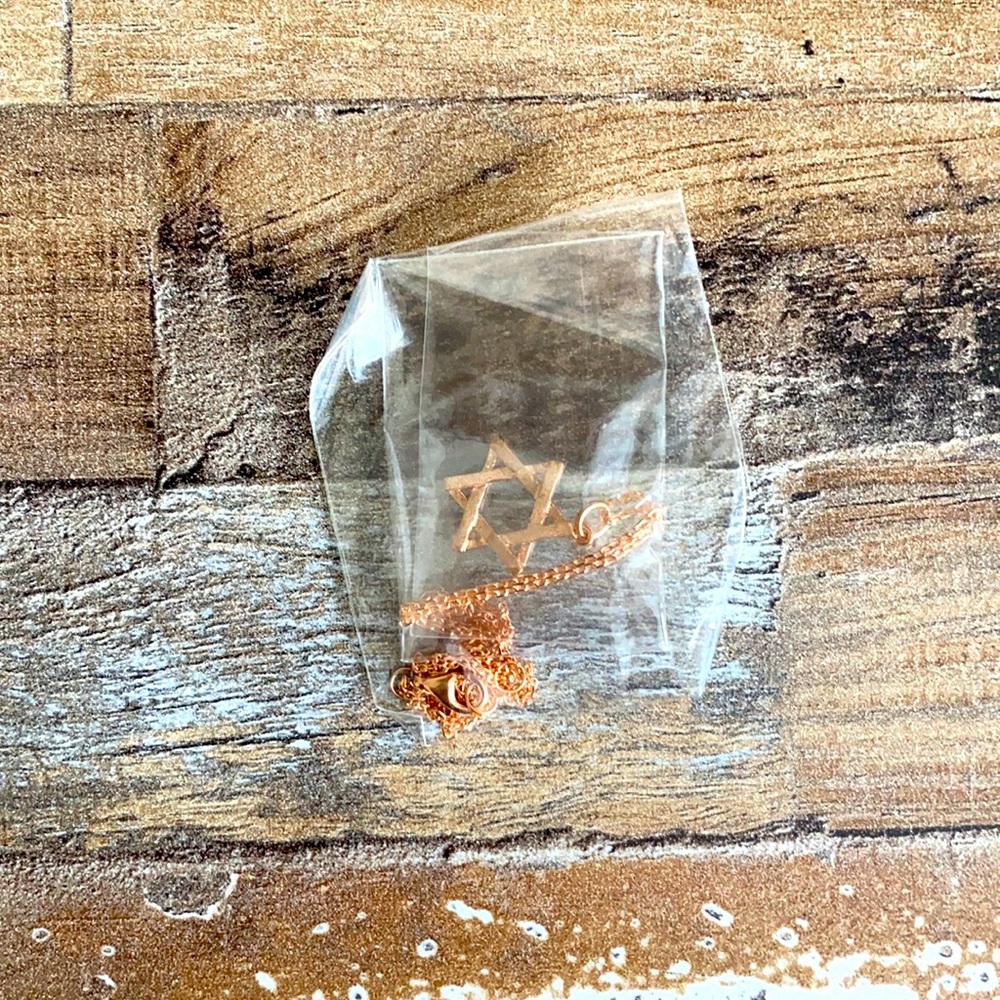 NWOT Rose gold Star of David necklace